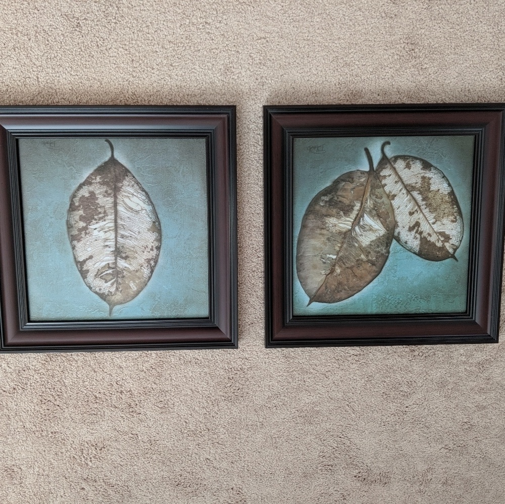 Pretty Pair of Co-ordinating Leaf Prints
